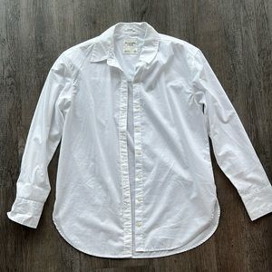x small white button up